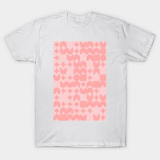 Girly Pinkish Geometric Pattern - Flowers & Stars #13 T-Shirt